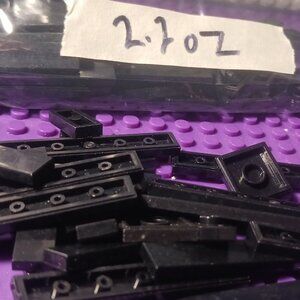 Lego - 2.2 oz - Black Tile Pieces 2x4 and 1x4 etc